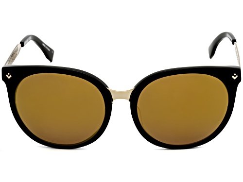 Lacoste Black and Gold/Brown Round Sunglasses