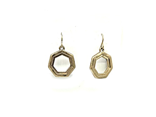 the sak Gold Tone Hexagon Drop Earrings