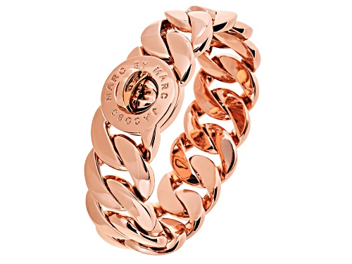 Marc Jacobs Rose Gold Tone Katie Logo Turnlock Bracelet - Size 7