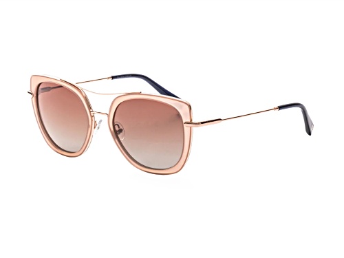 Elton John BOMBSHELL 2 Round Crystal Pink Frame / Pink Gradient Lenses Sunglasses