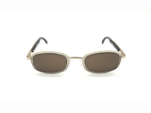 Caroline B.K. Gold and Tortoise Oval Frame / Brown Lenses Sunglasses