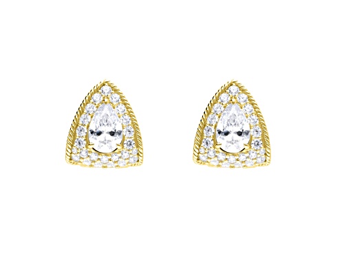 Judith Ripka 12.10ctw Bella Luce® Diamond Simulant Reversible 14K Gold Clad Huggie Earrings