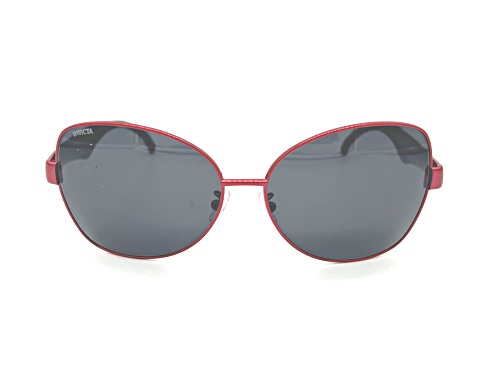 INVICTA Red Black/Gray Lenses Oversize Sunglasses