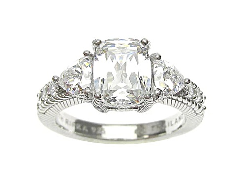 Judith Ripka 5.58ctw Bella Luce Diamond Simulant Rhodium Over Sterling Silver Ring - Size 5