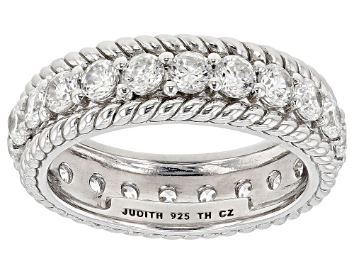 Judith Ripka 3.30ctw Bella Luce® Diamond Simulant Rhodium Over Sterling Silver Eternity Band Ring - Size 5