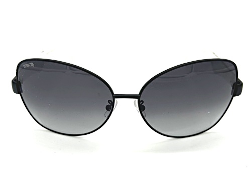 INVICTA Black and White/ Smoke Oversize Sunglasses
