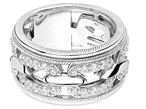 Judith Ripka 1.50ctw Bella Luce® Diamond Simulant Rhodium Over Sterling Silver Linked Band Ring - Size 5