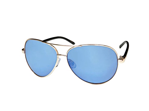 Oscar by Oscar de la Renta Gold/Blue Aviator Sunglasses