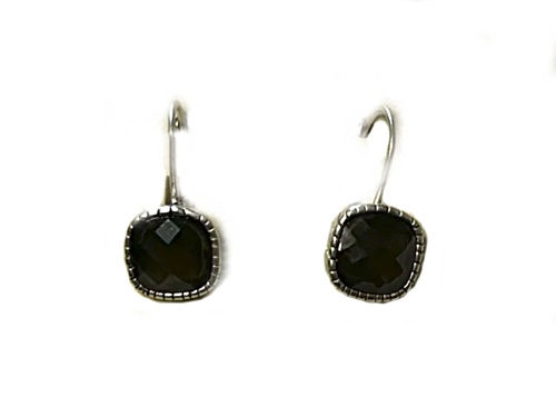 the sak Silver and Black Crystal Drop Earrings