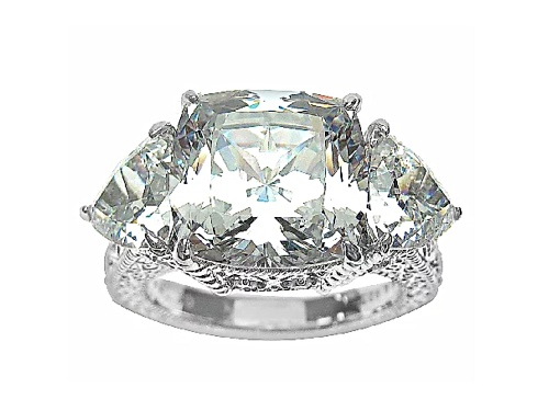 Judith Ripka 19.32ctw Bella Luce Diamond Simulant Rhodium Over Sterling Silver Cocktail Ring - Size 5
