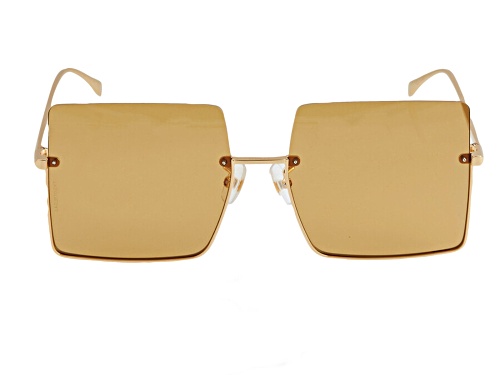 Photo of Fendi Gold Brown/Brown Square Sunglasses
