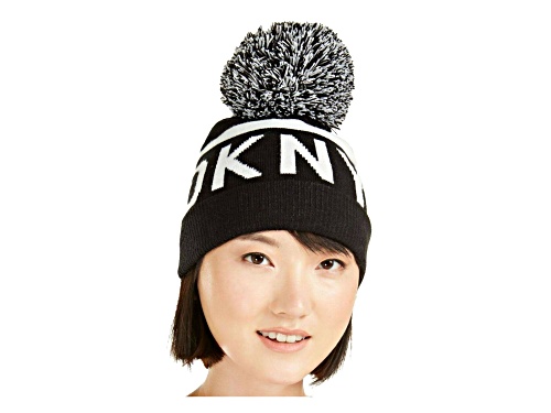 Photo of DKNY Black and White Pom Pom Hat
