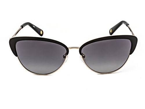Photo of Nine West Black and Gold/Smoke Cat Eye Sunglasses