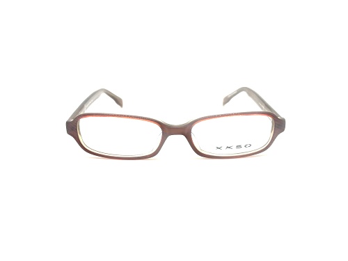 XKSO Light Brown Rectangular Frames / Clear Demo Lenses Eyeglasses
