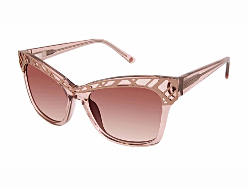 L.A.M.B. by Gwen Stefani Cat Eye Blush and Gold Frame / Red Lenses Sunglasses