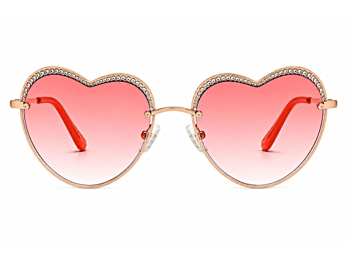 BEBE Light Gold Heart Frame / Pink Gradient Lenses Sunglasses