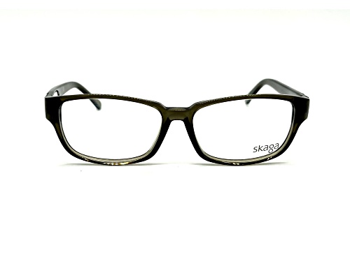 Skaga Dark Olive Black Rectangular Frame / Clear Demo Lenses Eyeglasses