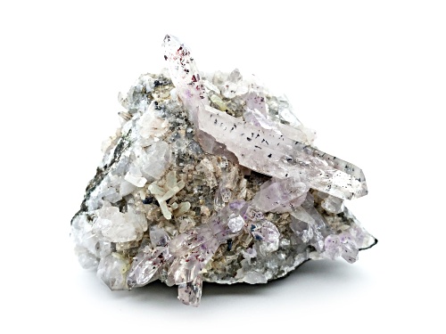 Photo of Namibian Amethyst with Hematite Inclusions and Prehnite 5x6cm Specimen