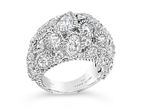 Judith Ripka 13.58ctw Bella Luce Diamond Simulant Rhodium Over Sterling Silver Dome Ring - Size 6