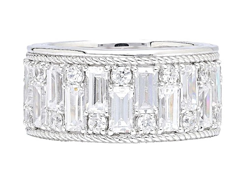 Judith Ripka 8.90ctw Bella Luce® Diamond Simulant Rhodium Over Sterling Silver Band Ring - Size 10