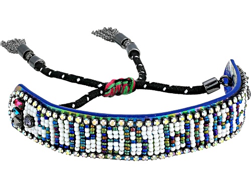 Rebecca Minkoff Multi Color Beaded "Super Women" Friendship Bracelet - Size 7