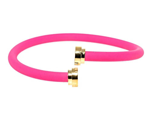 Photo of Marc by Marc Jacobs Knockout Pink Silcone Wrapped Bangle Bracelet - Size 7