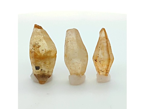 Sri Lankan Natural Yellow Sapphire Crystal Set of 3