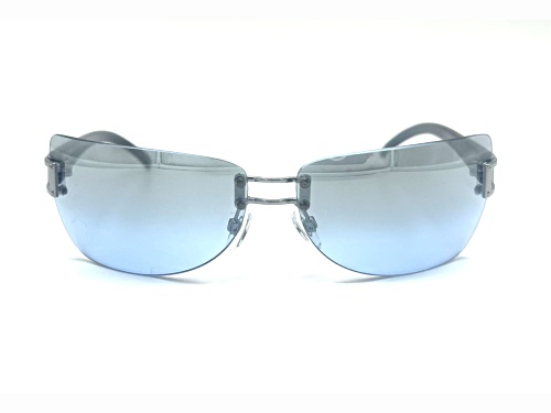 Caroline B.K. Black and Silver Butterfly Frame / Blue Lenses Sunglasses