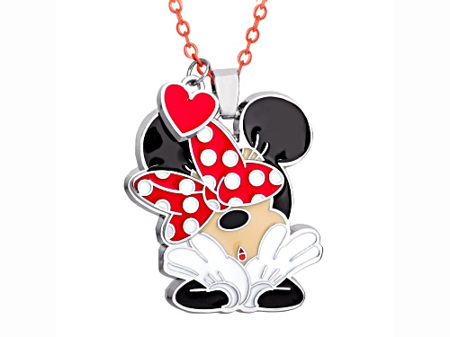 Disney Minnie Mouse Polka Dot Bow Necklace - Size 18