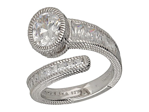 Judith Ripka 6.22ctw Multi-Shape Bella Luce Diamond Simulant Rhodium Over Sterling Silver Ring - Size 5