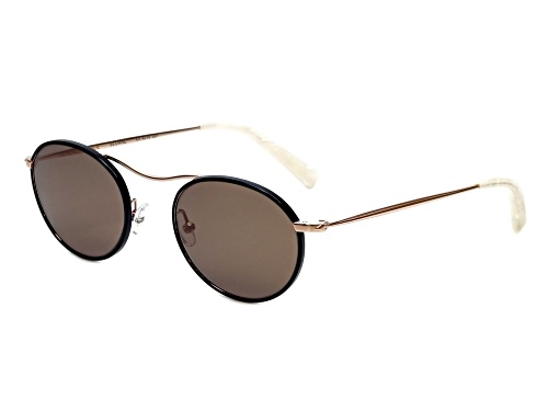 Kendall and Kylie Light Rose Gold Black/ Brown Oval Sunglasses