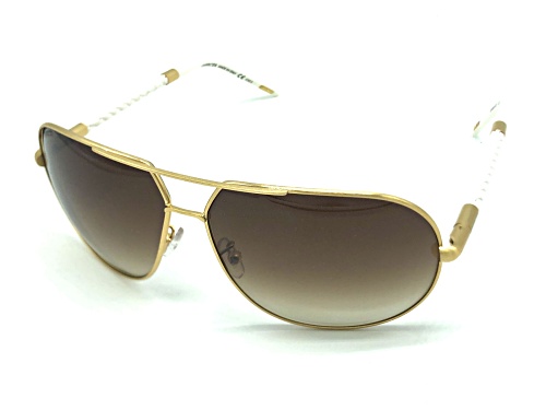 Photo of Invicta Brushed Gold Tone White Braided/Brown Gradient Sunglasses
