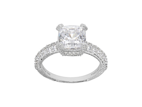 Judith Ripka 5.30ctw Bella Luce® Diamond Simulant Rhodium Over Sterling Silver Ring - Size 10