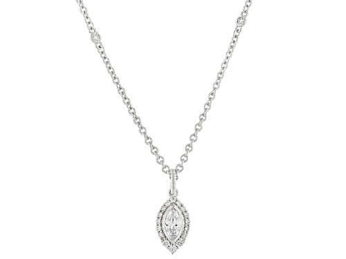 Judith Ripka 1.7ctw Bella Luce® Diamond Simulant Rhodium Over Sterling Silver Drop Necklace - Size 18
