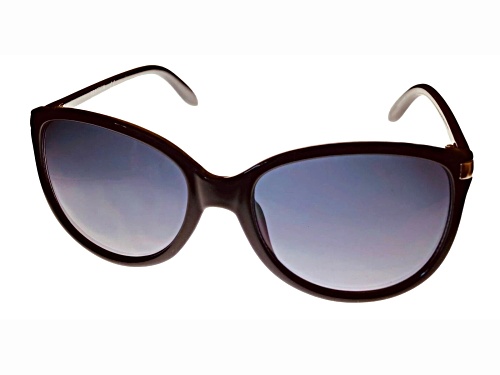 Kenneth Cole Reaction Black Cat Eye Frame / Gray Gradient Lenses Sunglasses