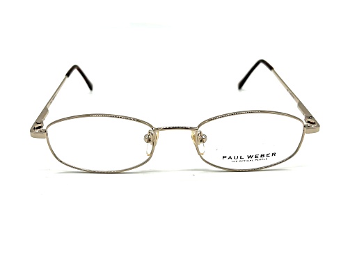 Paul Weber Silver Tone Rectangular Frames / Clear Demo Lenses Eyeglasses