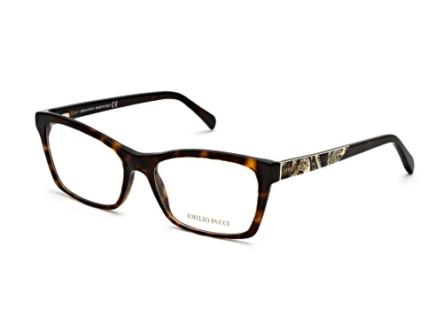 Emilio Pucci Dark Havana Clear Demo Lens Eyeglass Frames