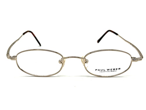 Paul Weber Shiny Gold Oval Frame / Clear Lenses Eyeglasses
