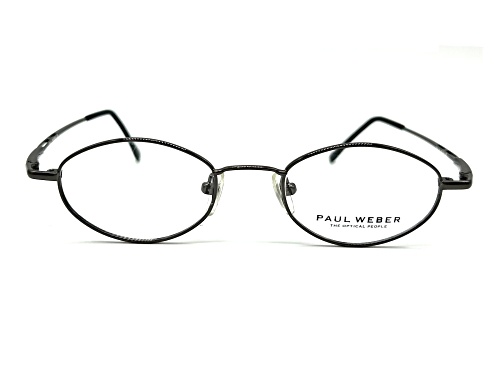 Paul Weber Gunmetal Oval Frame / Clear Demo Lenses Eyeglasses