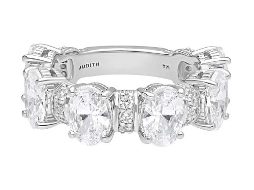 Judith Ripka 9.00ctw Bella Luce® Diamond Simulant Rhodium Over Sterling Silver Statement Band Ring - Size 5