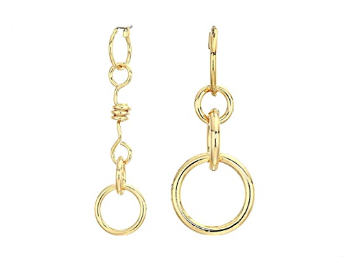 Rebecca Minkoff Gold Tone Circle Drop Earrings