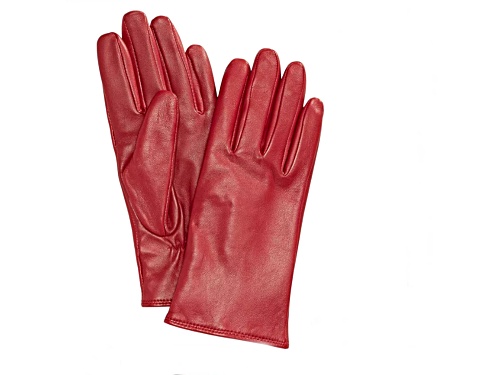 Photo of Charter Club Red Leather Cashmere Lined Gloves
