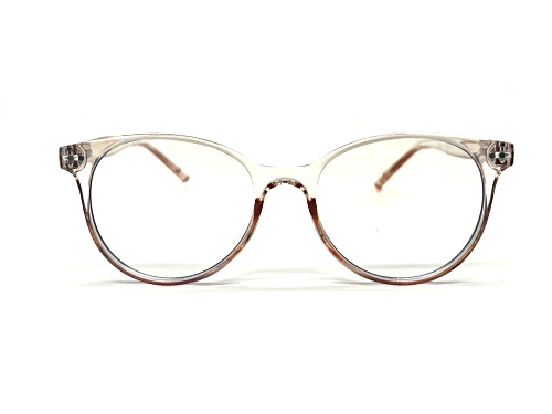 Universal Thread Translucent Pink Round Blue Light Filtering Eyeglasses