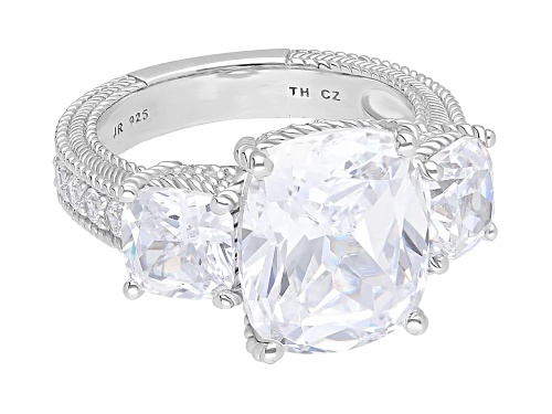 Judith Ripka 14.60ctw Bella Luce® Diamond Simulant Rhodium Over Sterling Silver Statement Ring - Size 5