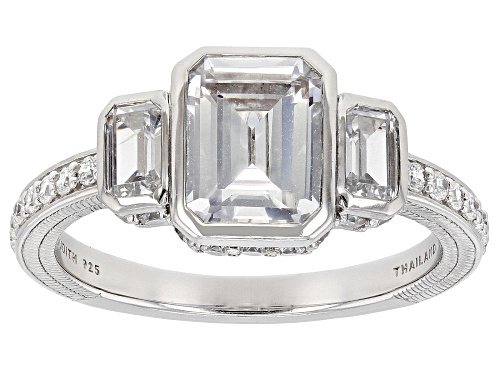 Judith Ripka 6.90ctw Bella Luce® Diamond Simulant Rhodium Over Sterling Silver Ring - Size 10