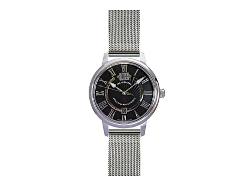 Hollywood Watch Company The Premier Stainless Steel Mesh Band Blacik Dial Men's Watch