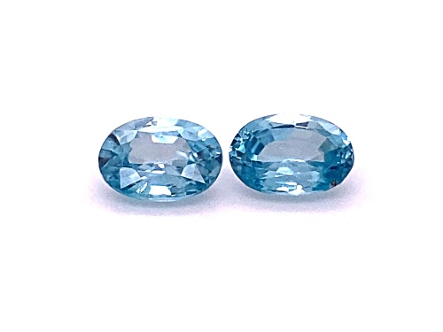 Photo of Blue Zircon 8.5x6.5mm Oval Matched Pair 4.00ctw