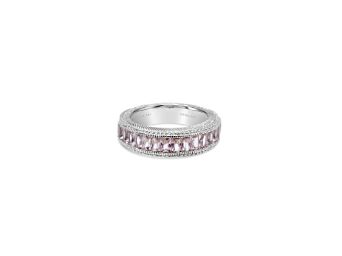 Judith Ripka 1.5ctw Baguette Morganite Simulant Rhodium Over Sterling Silver Ring - Size 7