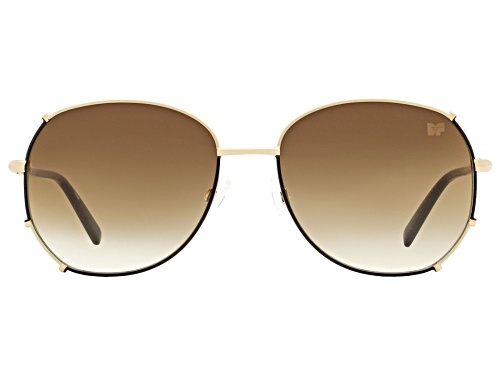 Photo of DVF Black Cream/Brown Gradient Sunglasses