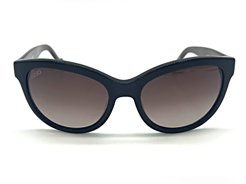 Liu Jo Black and Pink Floral Cat Eye Frame / Gray Gradient Sunglasses